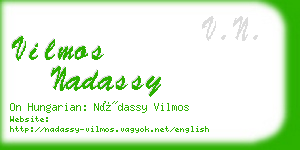 vilmos nadassy business card